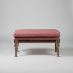 Banco Estilo Luís XVI Estofado Rosa