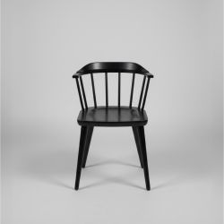 Cadeira de Madeira Preta Estilo Windsor 46 cm