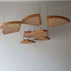 Conjunto de 4 Elementos Decorativos em Vime