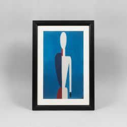 Quadro Figura Estilizada em Fundo Azul