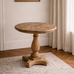 Mesa Lateral Redonda em Madeira