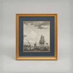 Quadro Cena Marítima com Veleiro