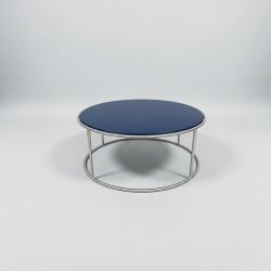 Mesa de Centro Circular Metal Azul