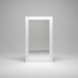 Espelho retangular com moldura branca lacada