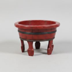 Vaso em Madeira Lacada Vermelha
