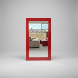 Espelho de parede retangular vermelho