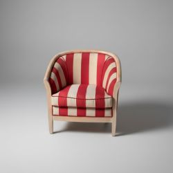 Poltrona com Padrão de Riscas Vermelhas