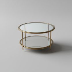 Mesa de Centro em Metal c/2 Tampos em Vidro