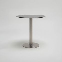Mesa Redonda c/Tampo em Vidro Preto 70 cm