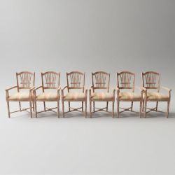 Conjunto de 6 Cadeiras de Madeira Rosa