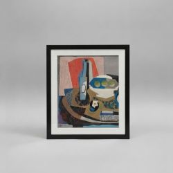 Quadro Natureza-Morta Cubista com Fruteira