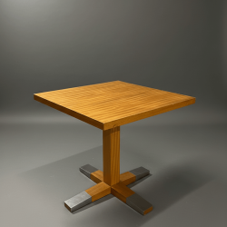 Mesa quadrada de madeira