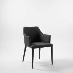 Cadeira elegante em tecido cinza