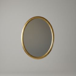 Espelho de Parede Oval Moldura Dourada