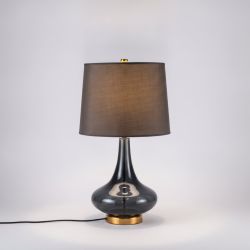 Candeeiro de Mesa em Vidro Fumado