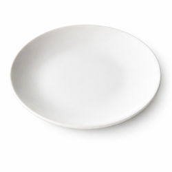 Prato de sobremesa em cerâmica branca