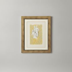 Quadro Figuras Estilizadas em Amarelo e Cinza