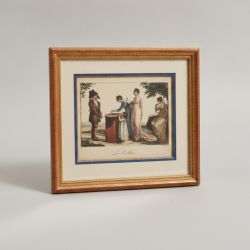 Quadro Cena Campestre com Família e Soldado