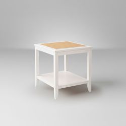 Mesa de Apoio Branca c/Tampo em Pedra