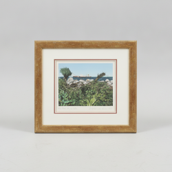 Quadro Paisagem Costeira c/ Barco