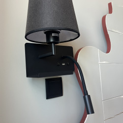 Conjunto de 2 apliques de parede com luz de leitura LED