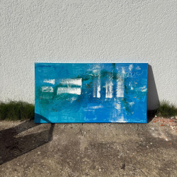 Quadro abstracto em tons de azul