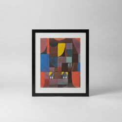 Quadro Composição Abstrata Geométrica com Casas