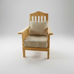 Poltrona Estofada em Madeira