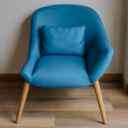 Cadeira em Eco Pele, azul