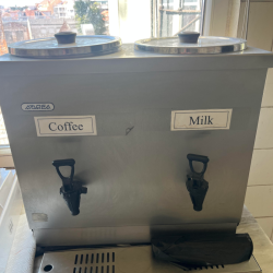 Dispensador aquecedor de bebidas duplo em inox