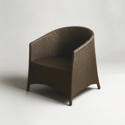 Poltrona Exterior Polietileno Castanho Escuro