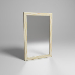 Espelho com moldura em madeira amarelo – 100 × 65 cm