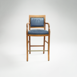 Conjunto de 10 Cadeiras de Bar em Pele Azul-Escuro