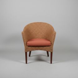 Poltrona em Vime com Estofo Laranja