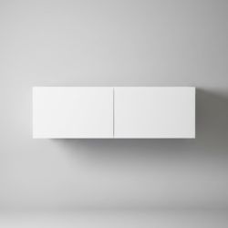 Móvel TV Suspenso em Madeira Branco com 2 Gavetas