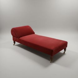 Chaise Longue em Veludo Vermelho