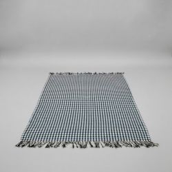 Manta em Lã Merino Azul e Preto 150x110