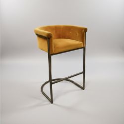 Banco Alto Estofado Amarelo