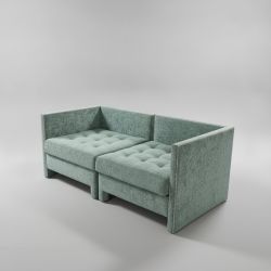 Sofá Modular em Veludo Verde-Água