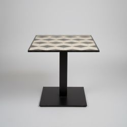 Mesa de Refeição Quadrada c/Tampo em Mosaico Preto e Branco