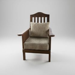 Poltrona Estofada em Madeira