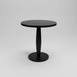 Mesa de Apoio Redonda Preta com Base Central