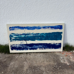 Pintura abstrata em azul