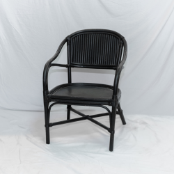 Conjunto de 10 cadeiras pretas bambu