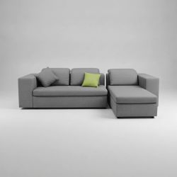 Sofá Cinza-Escuro com Chaise Longue