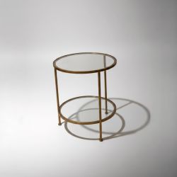 Mesa de Apoio em Metal c/2 Tampos em Vidro