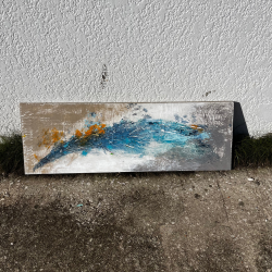 Pintura abstrata em tons de azul