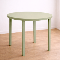 Mesa redonda verde-água