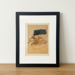 Serigrafia Autor Antonio Charrua com moldura – tons amarelos e pretos