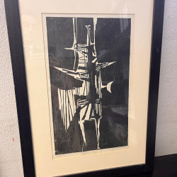 Serigrafia Autor António Charrua com moldura – tons pretos